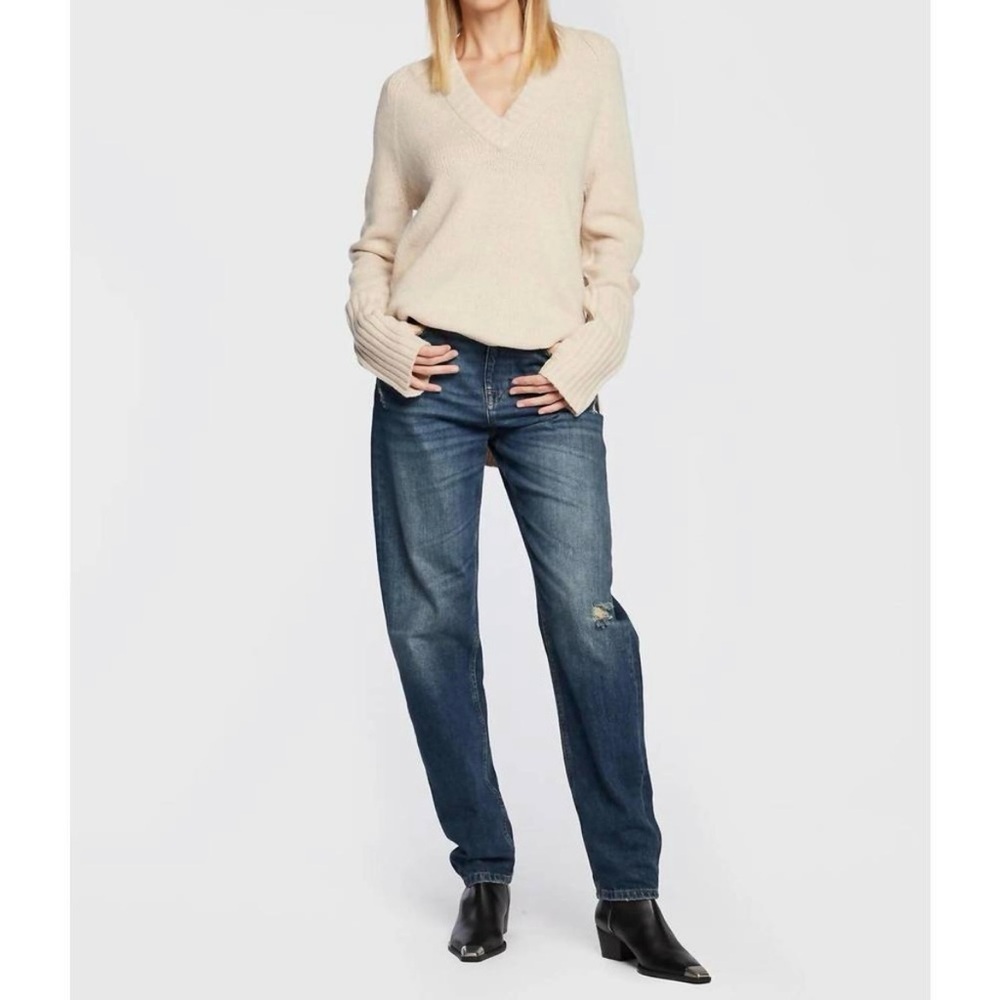 NWT Zadig & Voltaire 100% Merino Wool Valmy We Amour V Neck Sweater Small - Picture 3 of 14